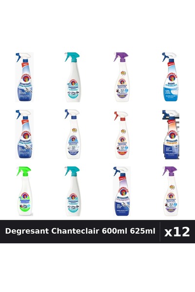 Chanteclair Pachet 12 Degresant Universal 600ml/625ml - 9 Arome, Detartrant, ...