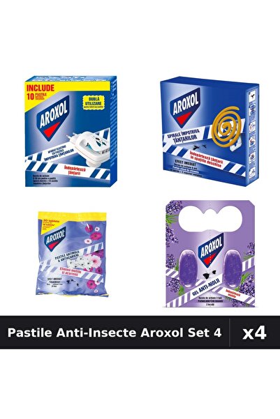 Aroxol Set 4 Pastile Anti-Insecte - 2, 10, 20 bucati - Protectie Gandaci, Tan...