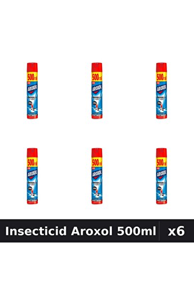 Aroxol Set 6 Spray Insecticid 500ml - Anti Găndaci, Țanțari, Muste - Protecți...