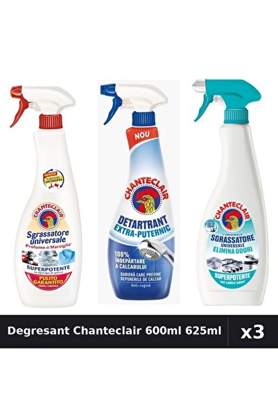 Chanteclair Set 3 Degresant Universal 600ml - Marsilia, Anti-Miros, Detartran...