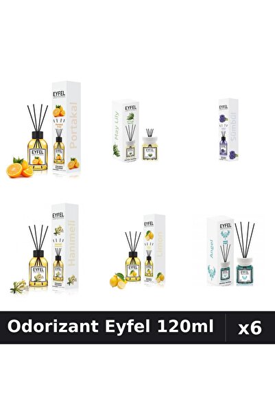 Eyfel Set 6 Odorizante Camera Betisoare - 6 Arome Asortate, 120ml Parfum Intens