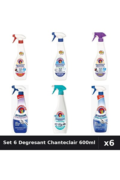 Chanteclair Top Bottom Set of 6 Universal Degreaser 600ml - Anti-Odor, Bicarb...