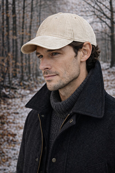 Külah Men's Premium Vintage Velvet Hat - Cream