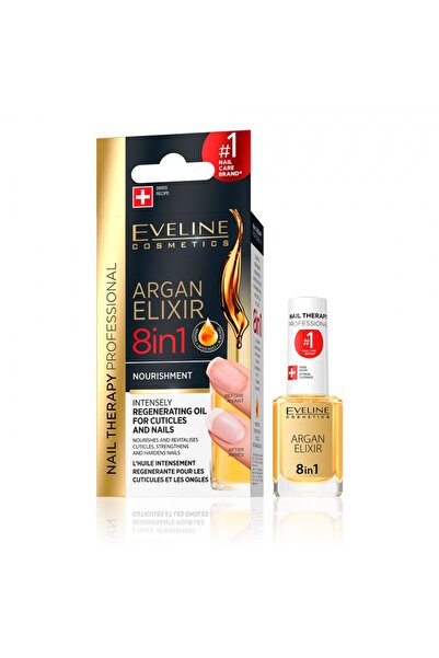 Eveline Tratament unghii 8 în 1, 12 ml, Elixir de Argan
