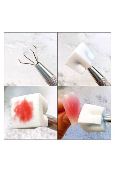 OEM Set de bureți pentru nail art cu suport, 50 bucăți
