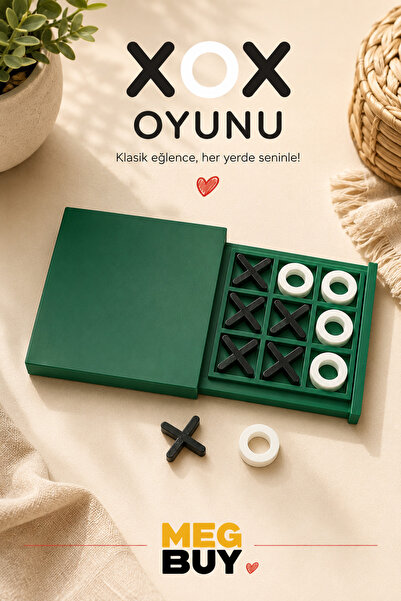 MEGBUY Taşınabilir XOX Oyunu – Mini Tic Tac Toe Strateji & Masa Oyunu