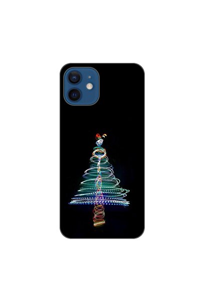 OEM Husa compatibila cu Apple iPhone 12 Silicon Gel Tpu Model Craciun Brad Neon