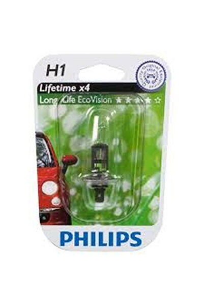 Philips Bec halogen H1, 12V, 55W LongLife EcoVision Blister x1 bucată