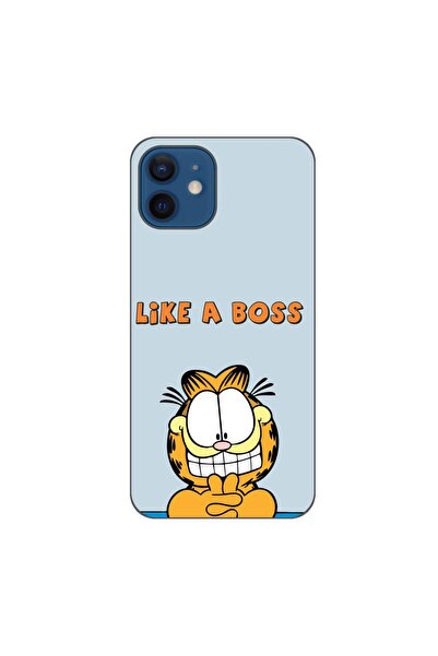 OEM Husa compatibila cu Apple iPhone 12 Silicon Gel Tpu Model Garfield Like A...