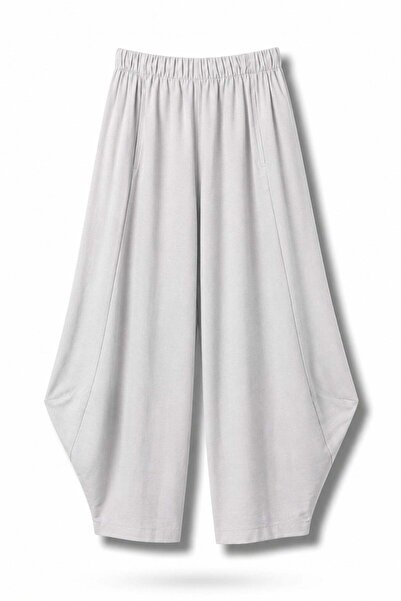 5in1Canpolat Light Gray Barrel Cut Trousers 0196