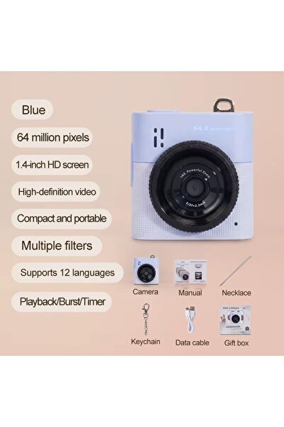 Rabbit Tech Mini Dijital Kamera Retro Vintage Ekranlı 2,5K HD 1,47 Inç Ekran ...