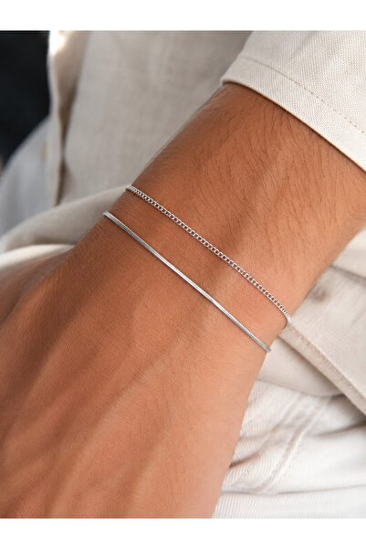 Basic Outfitters Set Brățări Minimaliste Silver - 🎁 Cadou Modern Premium