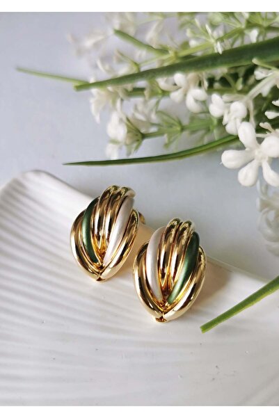 Halley Concept Spiral Ring Steel Earring 2.5X1.5 cm – Emerald Green