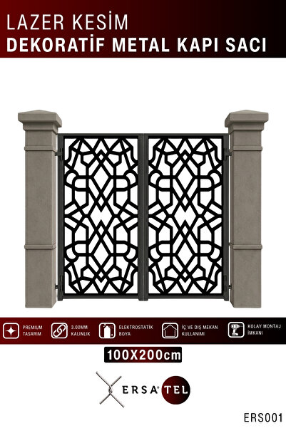 ERSA DEMİR ÇELİK Ersatel Modern Galvaniz Lazer Kesim Bahçe ve Villa Kapısı (e...