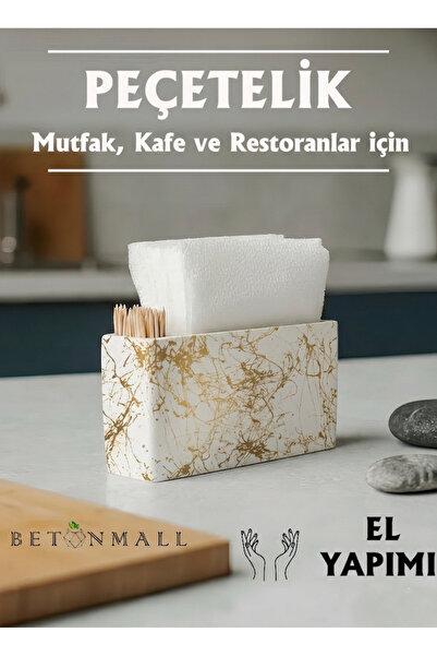 betonmall Suport pentru șervețele din beton cu model de marmură |   Produs de...