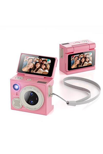 Rabbit Tech Mini Dijital Kamera Retro Vintage Ekranlı 1080 P HD 1,47 Inç Dönd...