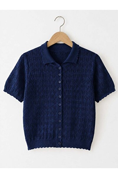 Retrobird Lora Lace Summer Knitwear Women's Navy Blue