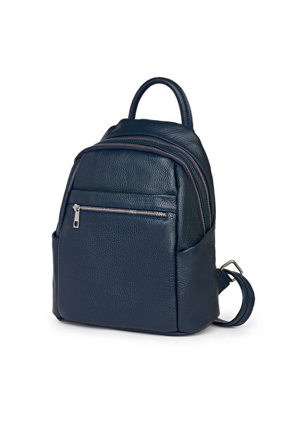 myOwn Women's leather backpack Jonathan navy blue