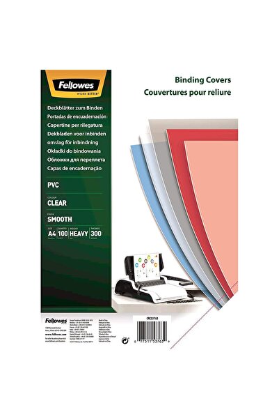 Fellowes Huse din plastic A4, 300 microni, transparente, 100 bucăți/Top