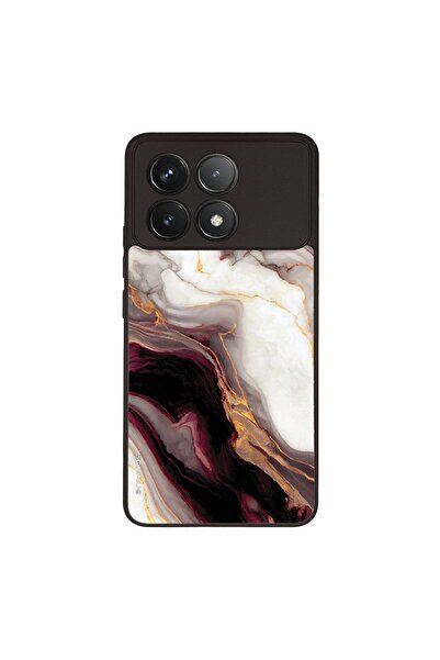 Sonique Θήκη Marble Series για Xiaomi Poco F6 Pro 5G Μπορντώ