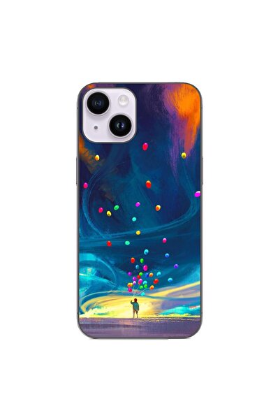 OEM Калъф, съвместим с Apple iPhone 14, силиконов гел TPU, с десен  "Вселенск...