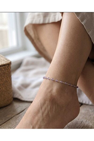 Frost Jewellry 925 ayar mor taşlı gümüş halhal
