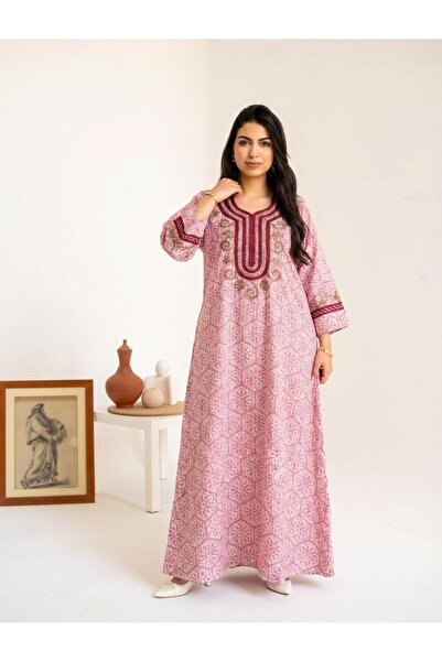 badela Anti-shrink processed sequin linen jellabiyas