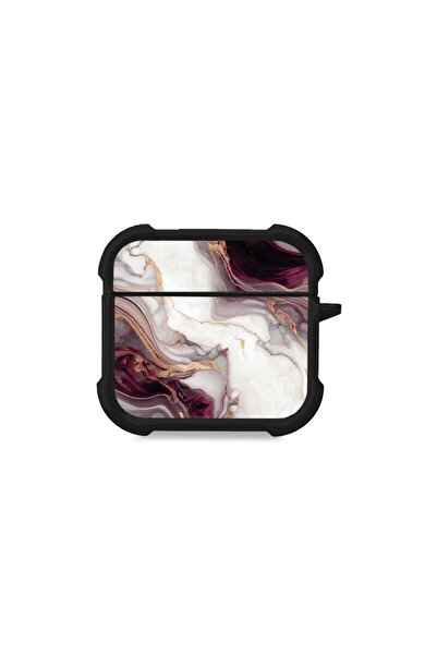 Sonique Θήκη Σιλικόνης Marble Series για AirPods 4 Μπορντώ