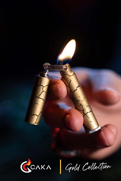 caka lighter Slim Collection Gold Benzinli Çakmak - CKL-032