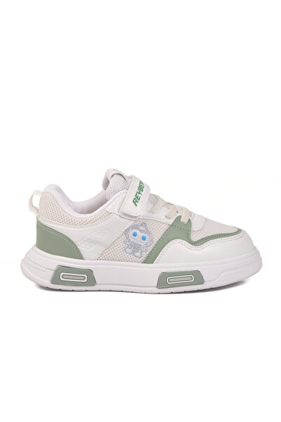 AYAKMOD Pantofi sport pentru copii cu velcro ușor, alb-mentă, Reyber 026 F