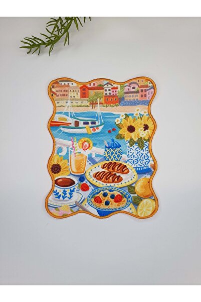 decofav Portofino Sunrise Embroidered Cocktail Napkin 1 Piece