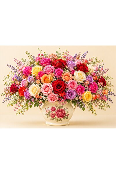 OEM Elegant Canvas Painting with Roses – Size 60x40 cm