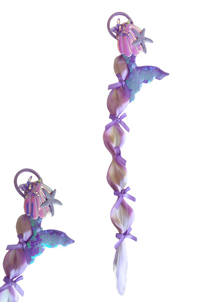 Liliza Accessories Deniz Kızı Konseptli Peruk Saçlı Çocuk Lastik Toka