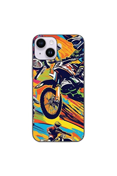 OEM Θήκη συμβατή με Apple iPhone 15 από σιλικόνη gel TPU με σχέδιο Motocross ...