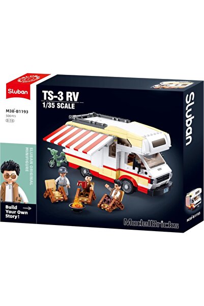 Sluban Model Bricks Series RV Car Building Blocks Set, 506 Pieces, Multi-color