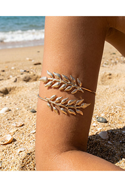 PURE BERRY Leaf Patterned Arm and Leg Cuff Bracelet Adjustable