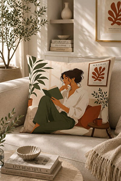 Bertille Home Pop Art Serisi Çift Tarafı Dijital Baskılı Kırlent Kılıfı (Bohem)