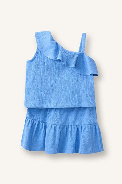 DeFacto Wrinkled Textured Fabric 2-Piece Pink Set for Baby Girl I0050A526Hs