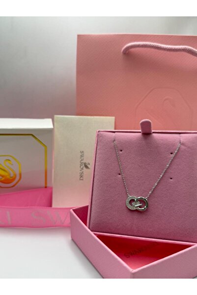 Generic Silver Beige Set Necklace and Earrings with Zircon and Crystal