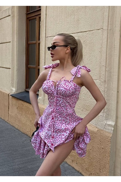 Elia Swimwear Jennifer Short Pink Floral Dress