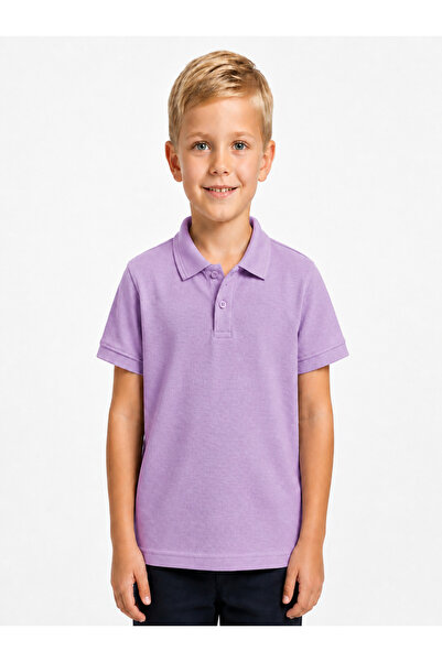 AJN Kids Polo Yaka Basic Kısa Kollu Unisex Çocuk Tişört Okul