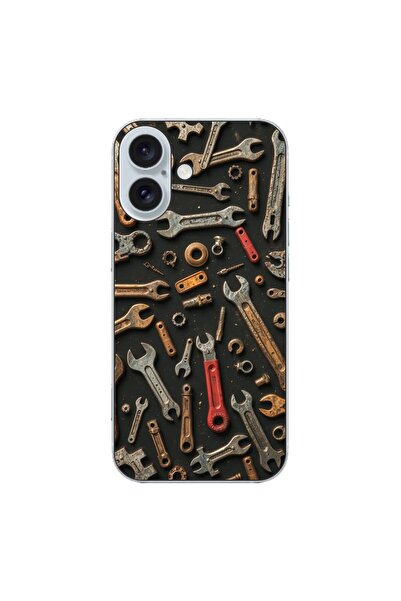 OEM Husa compatibila cu Apple iPhone 16 Silicon Gel Tpu Model Mechanic Tools ...