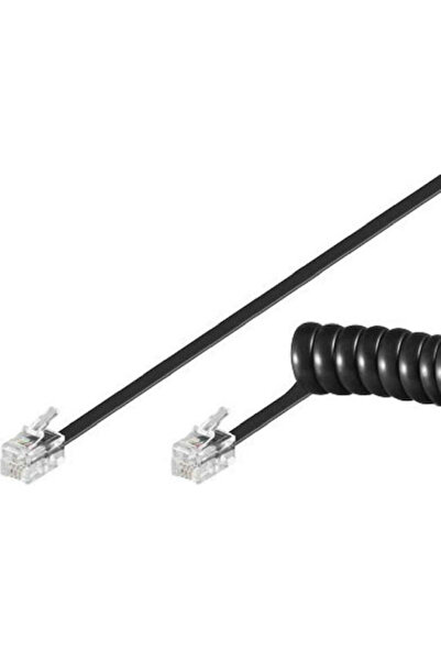 goobay Σπιράλ Καλώδιο Τηλεφώνου RJ10 4P4C 2μ Μαύρο (50270)