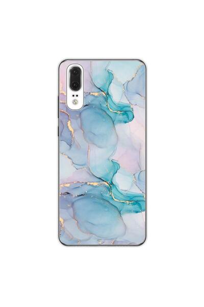 OEM Θήκη συμβατή με Huawei P20 από σιλικόνη gel TPU με αφηρημένο σχέδιο ακουα...