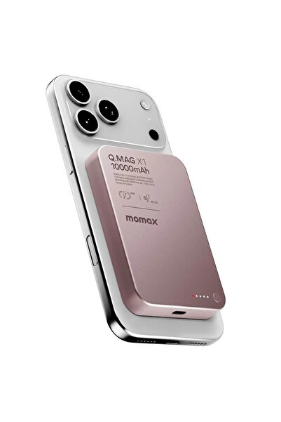 Momax Q.mag X1 Magnetic Wireless Power Bank 10000MAH Pembe