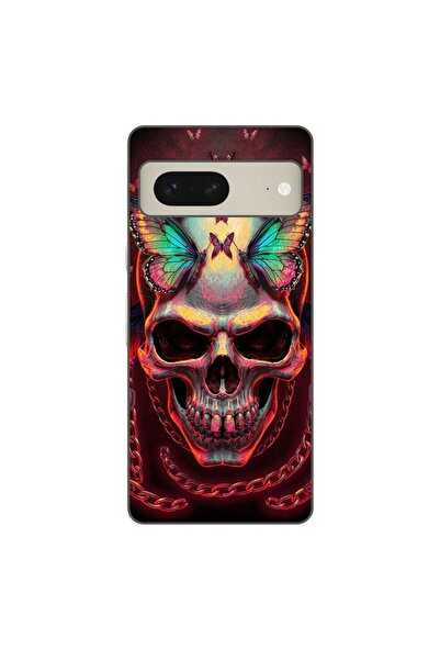 OEM Θήκη συμβατή με Google Pixel 8, από σιλικόνη gel TPU, με ολογραφικό κρανί...