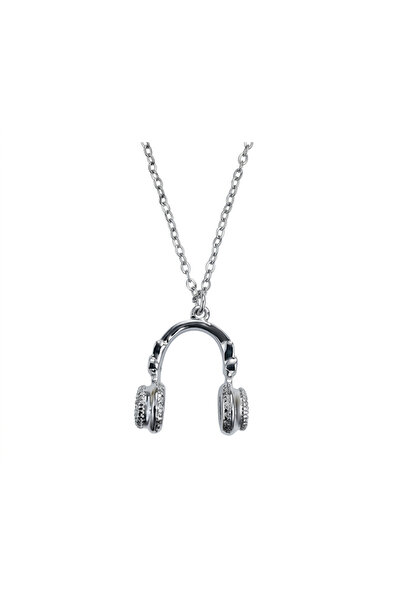 Mira DJ Kulaklığı Temalı Parlak Metal Unisex Zincir Kolye