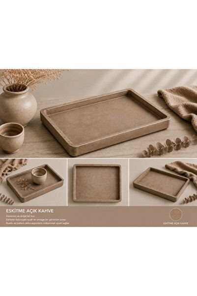 Art By Aslı Wabi Sabi Style Decorative Tray 20X27
