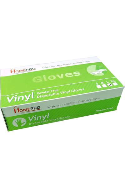 HOMEPRO قفازات فينيل خالية من البودرة، قفازات يمكن التخلص منها بعد الاستخدام،...