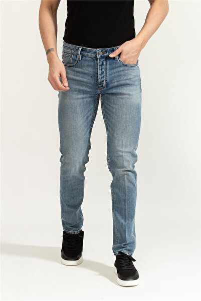 Emporio Armani Erkek Normal Bel Slim Fit Dar Paça Mavi1 Jeans